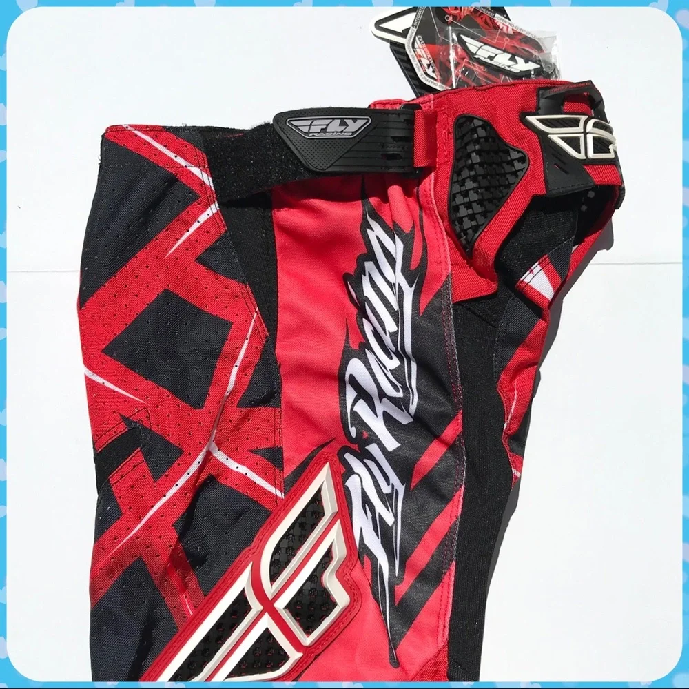 New FLY RACING Red Black Motocross Pants Motor Sports Gear Unisex Size 28 S